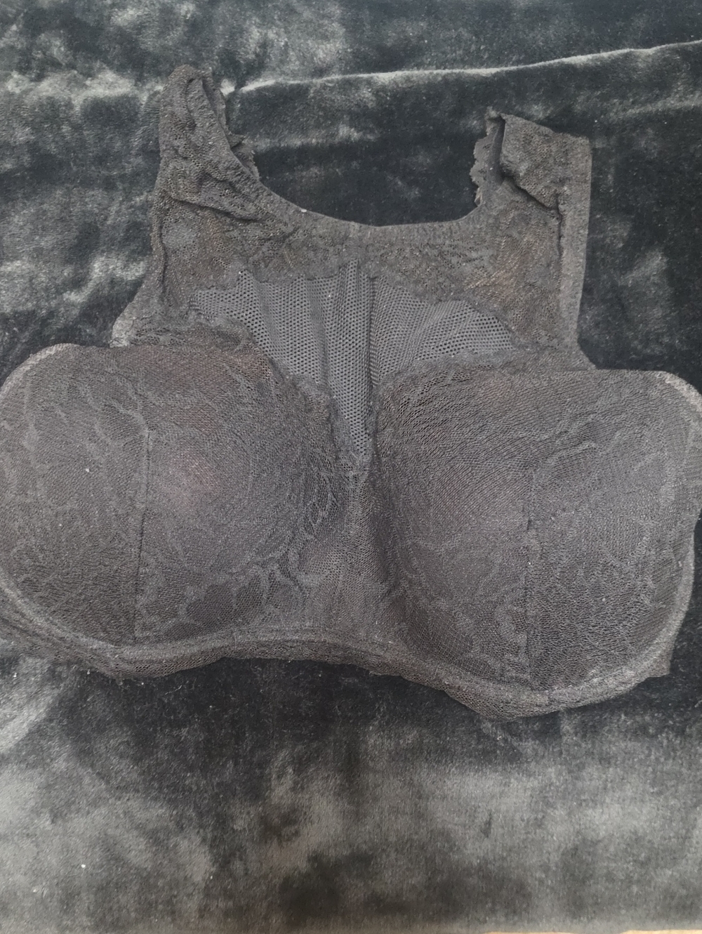 PINK Victoria's Secret Black Lace Support Bra